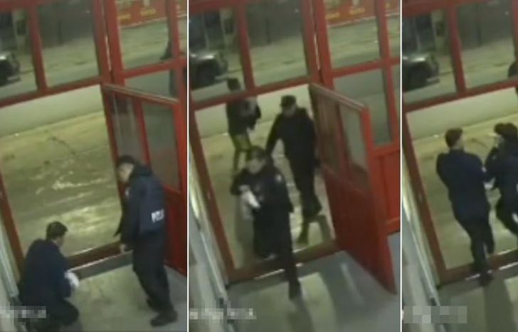 Imagenes del video del dramático momento.