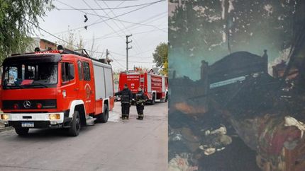 Dos dotaciones de los Bomberos de Lomas trabajaron en el lugar.