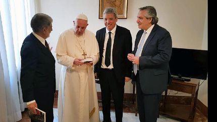 el papa francisco recibira a alberto fernandez en el vaticano