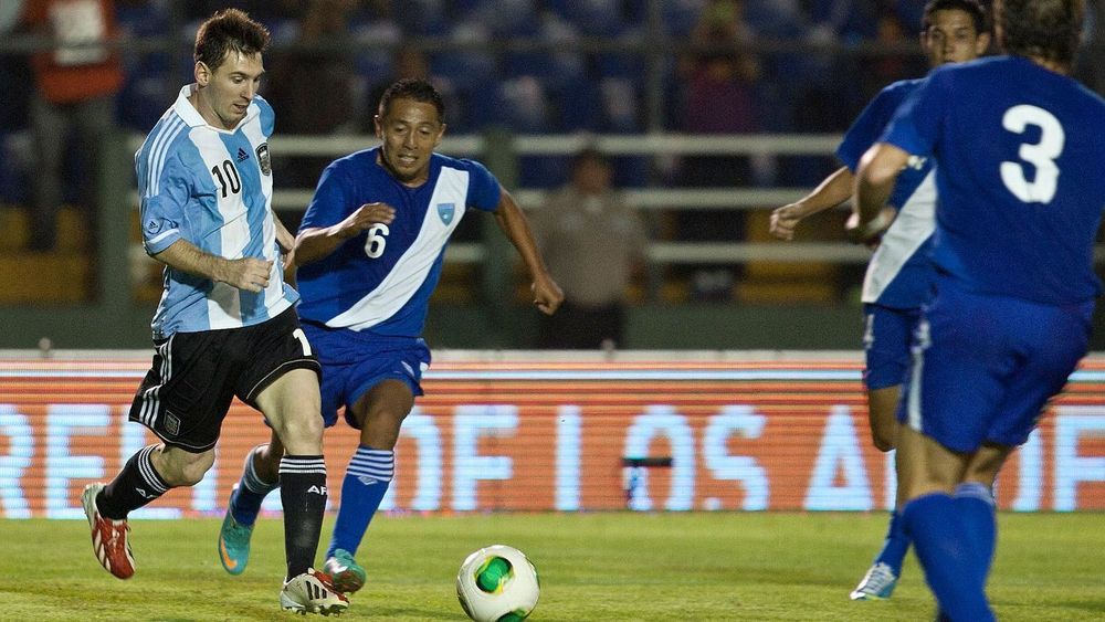 Lionel Messi en un Argentina-Guatemala.