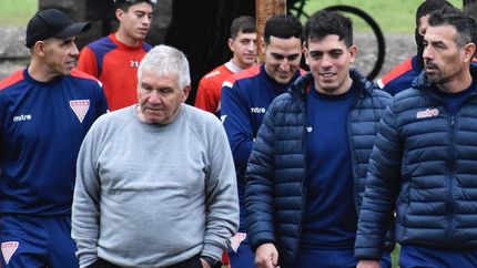 La dupla técnica, en el entrenamiento junto a Nene Díaz. La dupla técnica, en el entrenamiento junto a Nene Díaz.