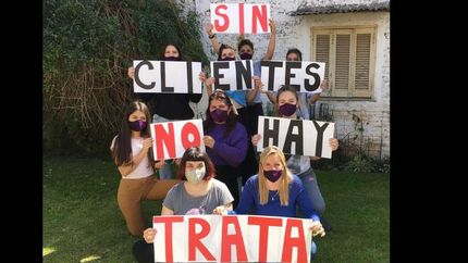 Parte del colectivo contra la trata.