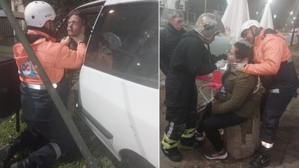 Defensa Civil asistió en el lugar a los heridos.