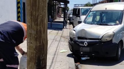 La camioneta involucrada en el choque.