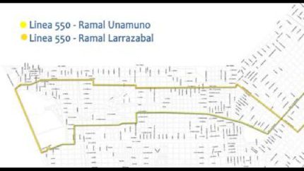 la linea 550 ahora tiene dos ramales