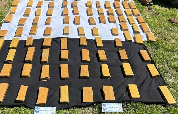 Ladrillos de droga incautados por la Policía.