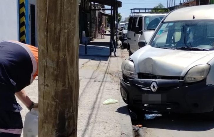 La camioneta involucrada en el choque.