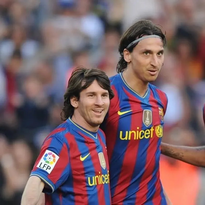 Lionel Messi y Zlatan, en Barcelona.