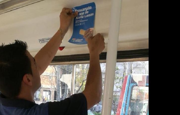 la difusión incluyó  todas las líneas de colectivos locales.