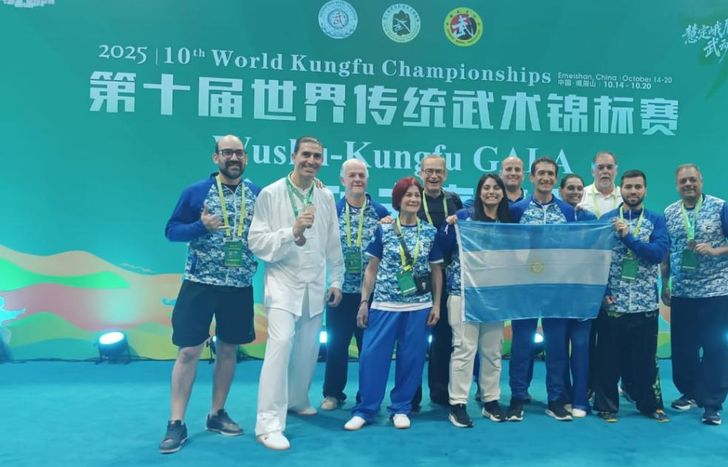 La delegación argentina, presente en China.