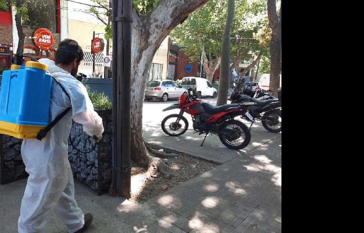 Con una aplicación de bombeo manual, las cuadrillas utilizaron productos que están bajo control técnico y no producen daños a los vecinos.