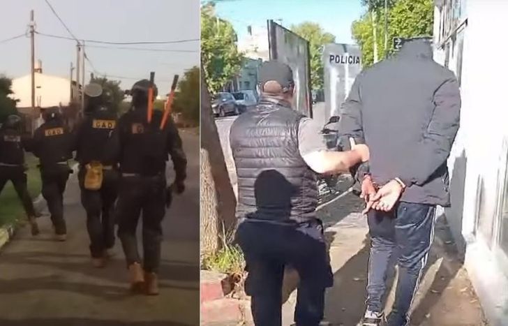 Las imágenes del allanamiento en Centenario y la detención.