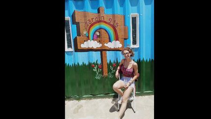 Durante el trabajo en el Jardín de Korn.