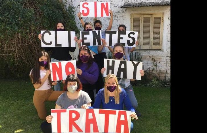 Parte del colectivo contra la trata.