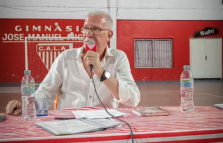 Omar Plaini, el presidente de Los Andes, en la Asamblea Ordinaria.