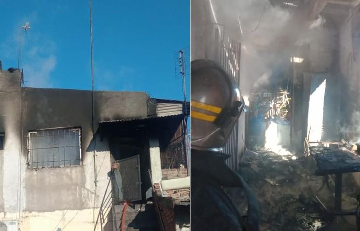 La planta alta de la vivienda quedó destruida.