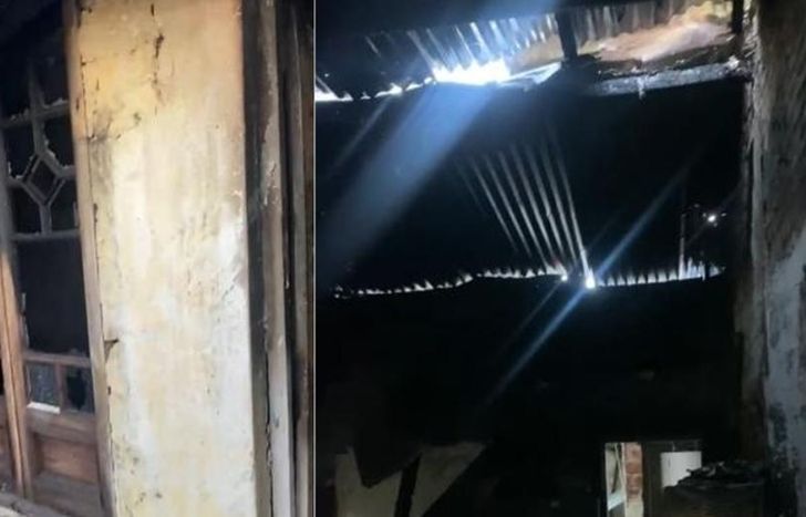 Así quedó la casa tras el incendio.