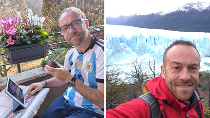 Mate, camiseta de la Selección y el recuerdo de su viaje a El Calafate antes de conocer a su pareja oriunda de Lomas. Mate, camiseta de la Selección y el recuerdo de su viaje a El Calafate antes de conocer a su pareja oriunda de Lomas.