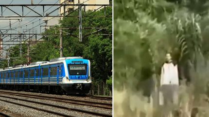 La aparición de la extraña figura generó un gran revuelo en las redes sociales.