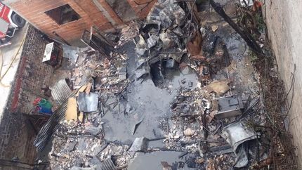 Así quedó la vivienda tras el incendio.