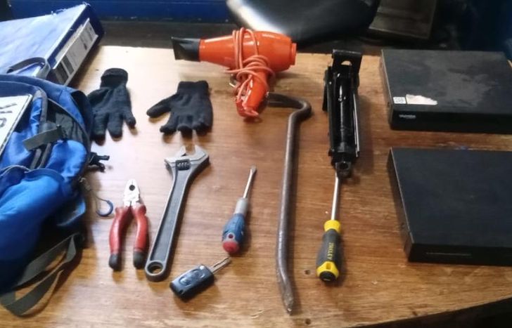 Elementos robados que fueron recuperados por la Policía.