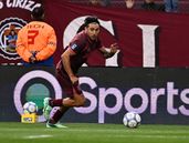 Eduardo Salvio, una de las figuras en la victoria parcial de Lanús.