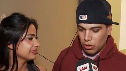 Daniela Celis y Thiago Medina, en un móvil de LAM.