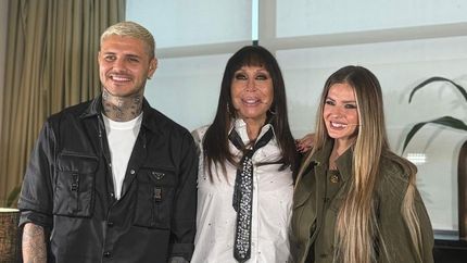 Moria Casán con Mauro Icardi y la China Suárez.