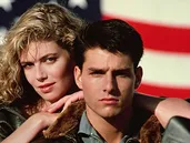 Kelly McGillis en Top Gun, con Tom Cruise.&nbsp;
