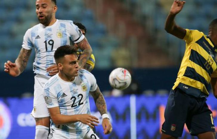 Lautaro Martínez preocupó a la defensa ecuatoriana.