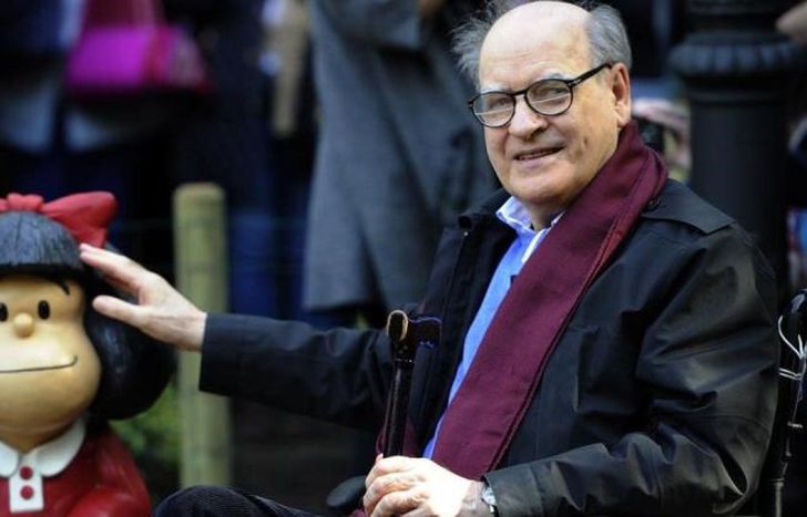 Mafalda y su creador.