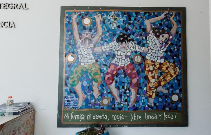 un mural en el Hogar Fátima Catán.