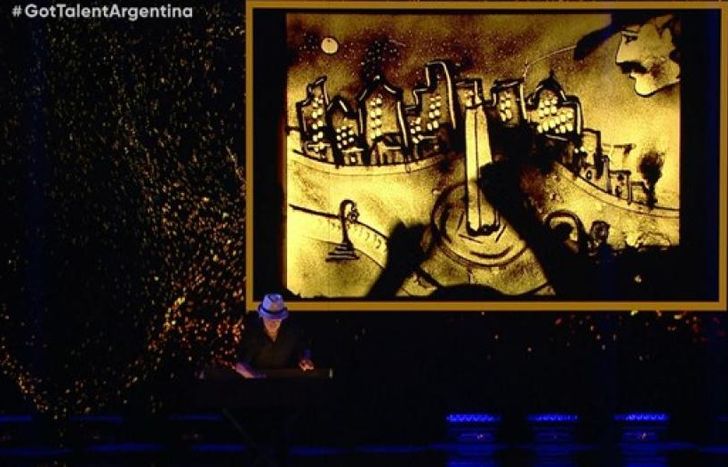 Arte con arena en Got Talent.