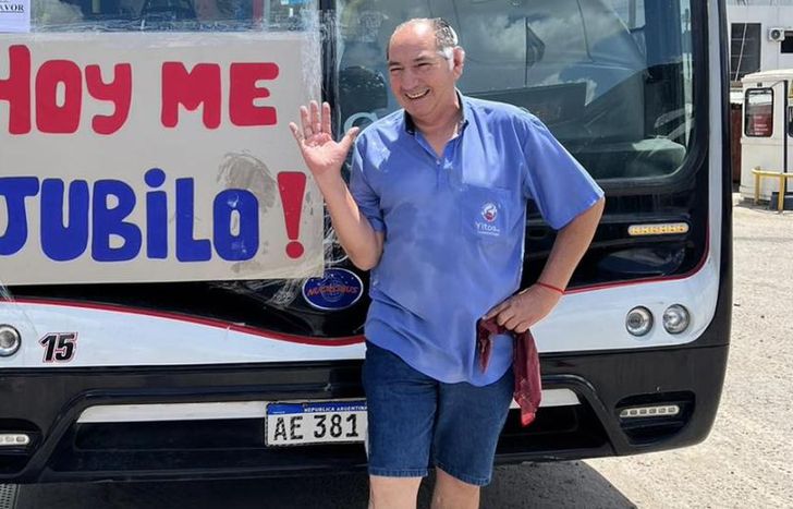 En su último día arriba del colectivo.