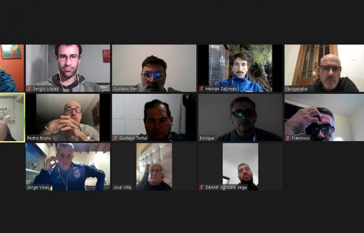 Los siete clubes participaron de la reunión virtual.