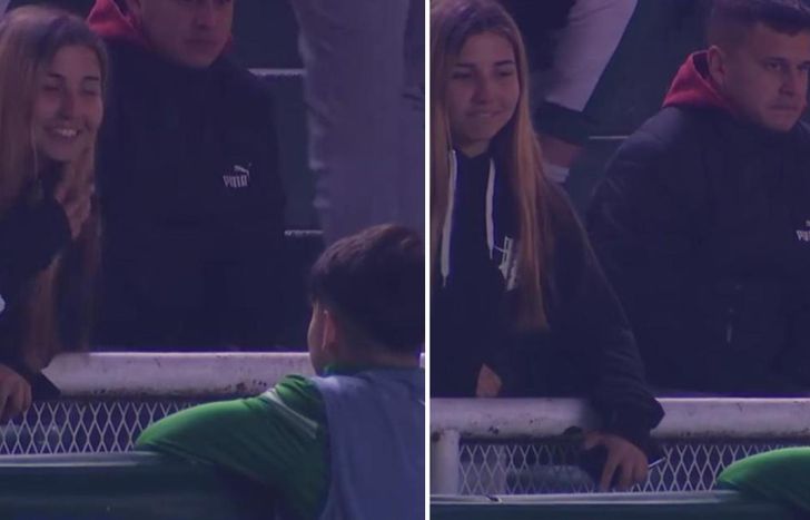 Maxi y Maitena, captados por la trasmisión oficial.