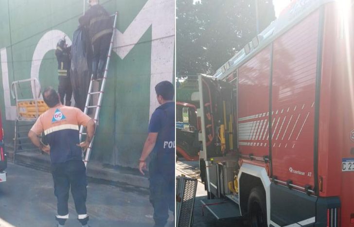 Trabajaron para descolgar el cadáver de la víctima.