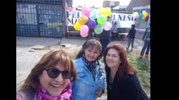 La fundadora de la ONG, Miriam Pedemonti en uno de los festejos anteriores a la pandemia.