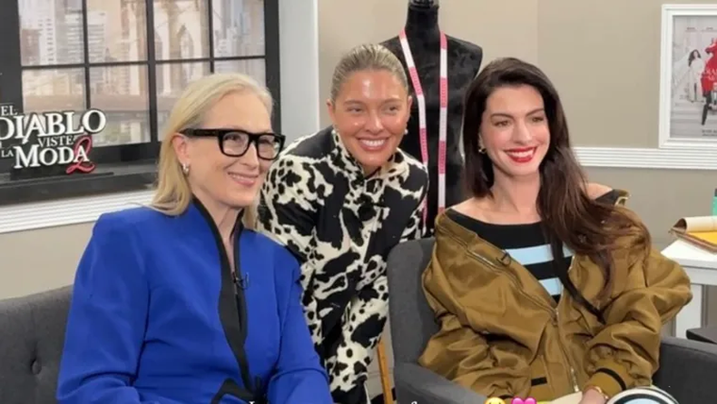 Sofia Gonet con Meryl Streep y Anne Hathaway. 