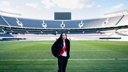 Lali Espósito, en el estadio de River. Lali Espósito, en el estadio de River.
