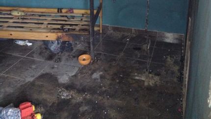 La habitación quedó totalmente destruida.