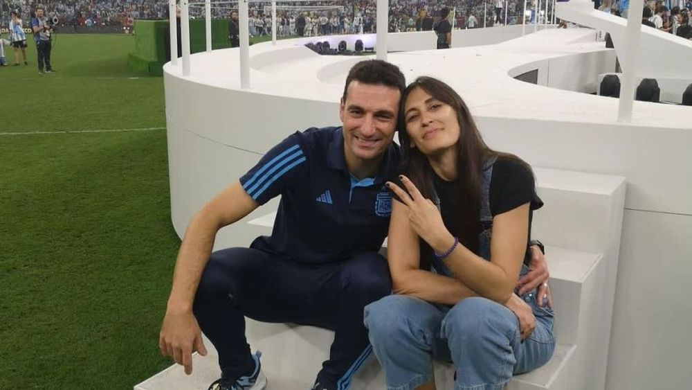 &nbsp;Lionel Scaloni y Elisa Montero.&nbsp;