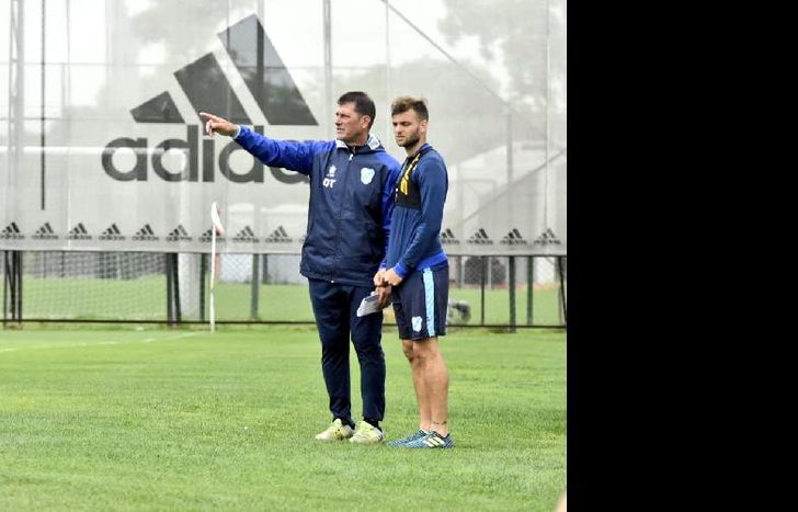 Aldirico junto a Federico Mazur, que sería titular ante el Funebrero.