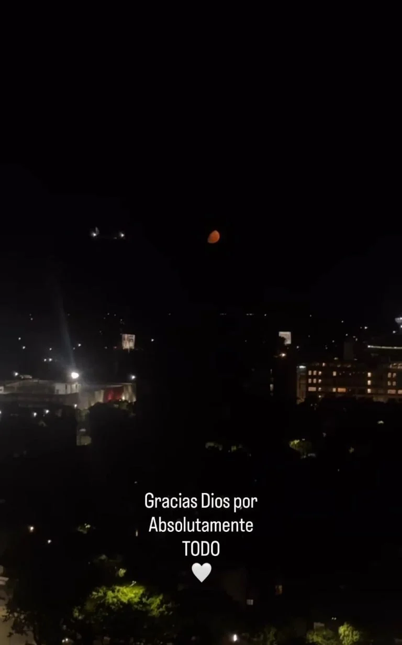 El posteo de Evangelina Anderson en las redes. 