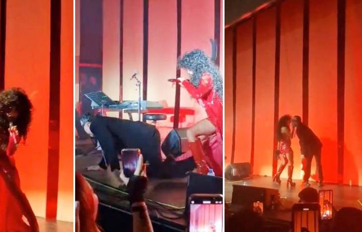 Con peluca y preparada para la ocasión.