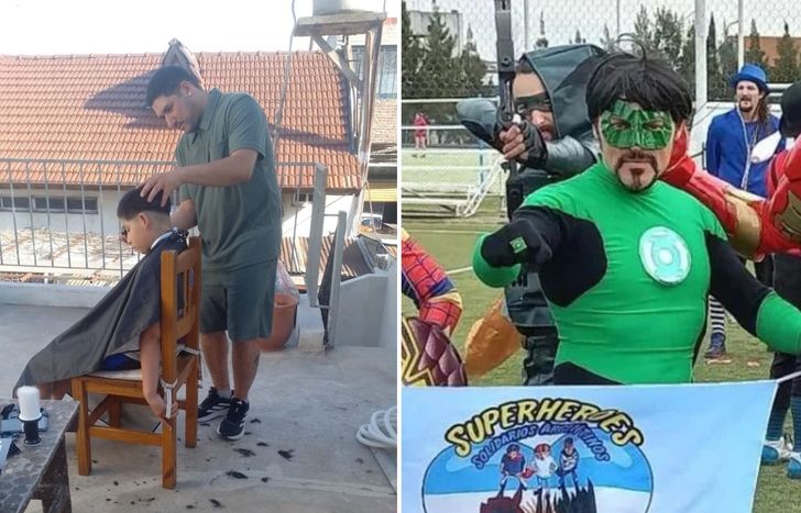 Julián y Oscar, con la solidaridad a flor de piel en Lomas.