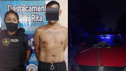 detienen a cuatro jovenes tras robar un auto en villa rita