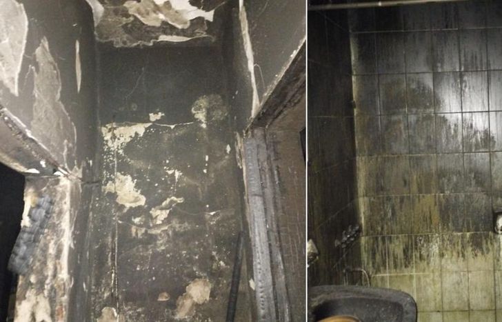 El fuego daño las paredes de la vivienda afectada.