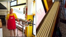 Hace casi 40 años que está relacionado al mundo de los churros porque su papá creó una máquina especial.