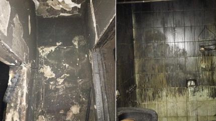 El fuego daño las paredes de la vivienda afectada.